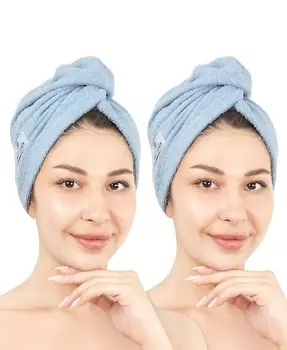 Полотенца для сушки волос в упаковке, 2 шт American Soft Linen, синий