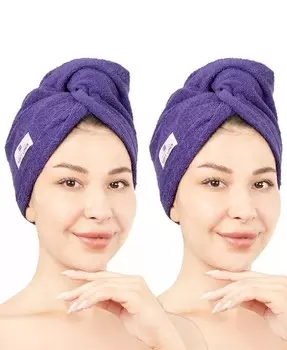 Полотенца для сушки волос в упаковке, 2 шт American Soft Linen, фиолетовый