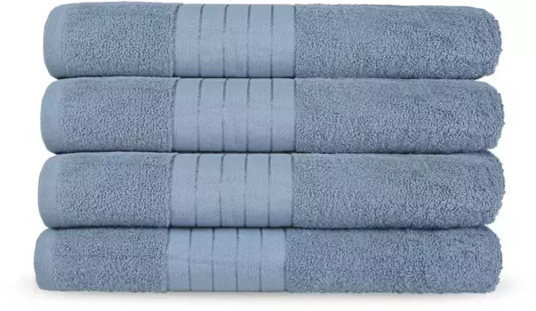 Полотенца доброе утро "Uni Good Morning", (4 шт.), с красивой каймой 50х100 см (4 шт.), цвет eisblau