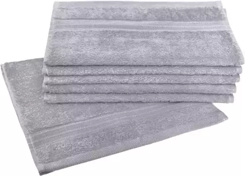 Полотенца гостевые Dyckhoff "Сиена", (6 шт.), с каймой 30х50 см (6 шт.), цвет silber