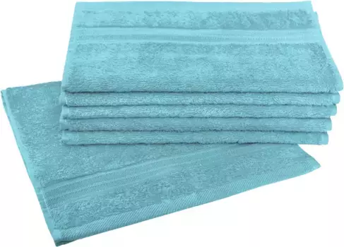 Полотенца гостевые Dyckhoff "Сиена", (6 шт.), с каймой 30х50 см (6 шт.), цвет aqua