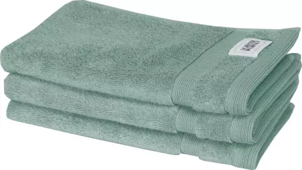 Полотенца гостевые SCHNER WOHNEN коллекции "Cuddly", (3 шт.), быстросохнущие, качество Airtouch SCHNER WOHNEN-KOLLEKTION 30х50 см (3 шт.), цвет salbei