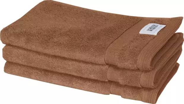 Полотенца гостевые SCHNER WOHNEN коллекции "Cuddly", (3 шт.), быстросохнущие, качество Airtouch SCHNER WOHNEN-KOLLEKTION 30х50 см (3 шт.), цвет zimt