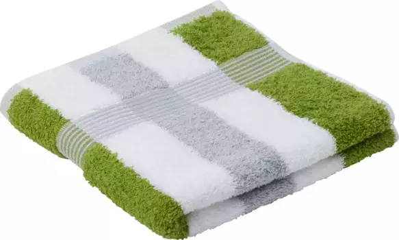 Полотенца Gzze "Нью-Йорк", (2 шт.), в наборе, в полоску, со структурированной каймой 50х100 см (2 шт.), цвет apfelgrn-wei