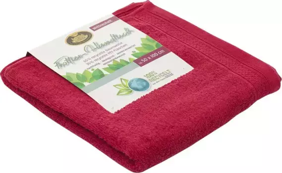 Полотенца Gzze "Uni Recycled", (2 шт.), в наборе, однотонные, 100% переработанные материалы 50х100 см (2 шт.), красный