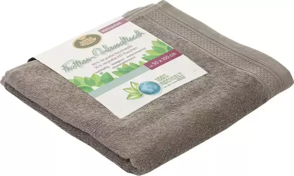 Полотенца Gzze "Uni Recycled", (2 шт.), в наборе, однотонные, 100% переработанные материалы 50х100 см (2 шт.), серо-коричневый