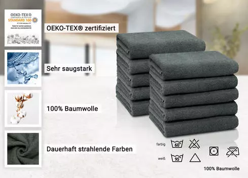 Полотенца набор Zollner, антрацитовый