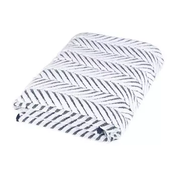 Полотенца Ross Uni Sensual Skin 9002 с узором в виде кос и цветным основанием-цепочкой Полотенце для душа 75x140 см темно-синий