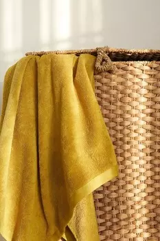 Полотенце банное из махровой ткани H&M, 70x140 см, желтый