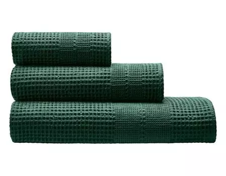 Полотенце Cotonea органическое вафельное из щуки изысканного цвета изумруд-I194 размер 50х100 см
