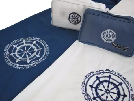 Полотенце Daunex Compact Dry Microfibre Beach With White Helm Bag 100170, белый