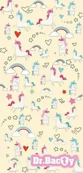 Полотенце для девочек, быстросохнущее, двустороннее, Dr.Bacty 70х140 - Unicorn Yellow, желтый
