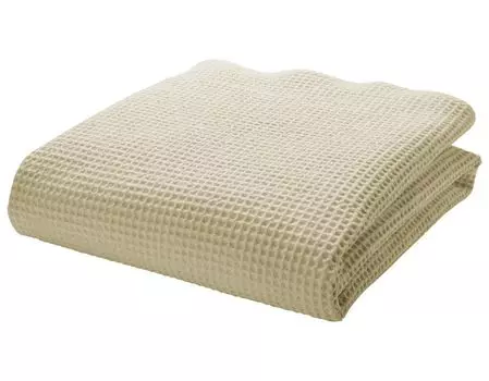 Полотенце для душа Cotonea органическое вафельное щука изысканный цвет натуральный-001 размер 70х140 см