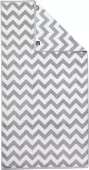 Полотенце для душа Done. "Daily Shapes ZickZack", (1 шт.), жаккардовая ткань, современный рисунок 70х140 см (1 шт.), цвет silbergrau-wei