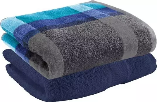 Полотенце для душа Erwin Mll шт 2er-Pack 163418, 70x1x140 см цвет trkis/marine/grau