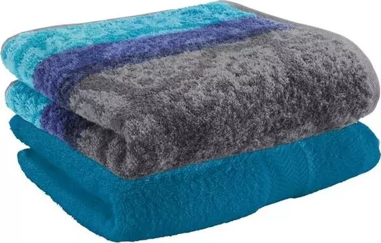 Полотенце для душа Erwin Mll шт 2er-Pack 163417, 70x1x140 см цвет trkis/anthrazit/grau