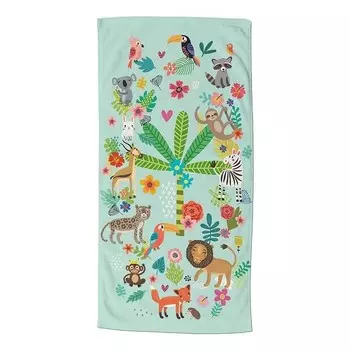 Полотенце для душа Good morning Happy, 75x150x1 см, бирюзовый