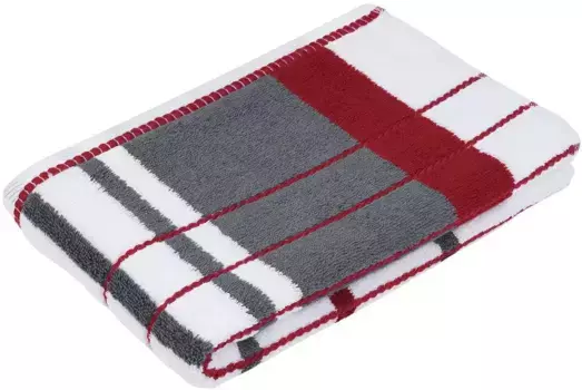 Полотенце для душа Gzze "Берлинские полосы", (1 шт.) 70х140 см (1 шт.), антрацит/бордо