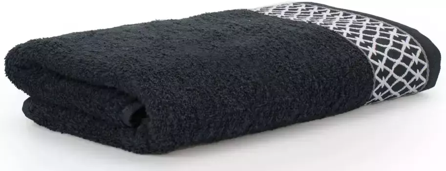 Полотенце для душа Mve for frottana "Восточные орнаменты", (1 шт.), приятное для кожи и простое в уходе 67х140 см (1 шт.), черный