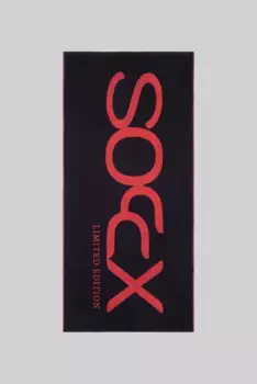 Полотенце для душа SOCCX, (1 шт.) 90х190 см (1 шт.), синий темно-синий/красный