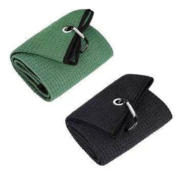 Полотенце для гольфа, сложенное втрое, спортивное полотенце, ткань для чистки гольфа для занятий спортом на открытом воздухе, фитнеса, йоги, велосипеда для гольфа (темно-синий + светло-серый) JedBesetzt