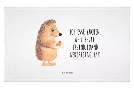 Полотенце для гостей «Мистер и миссис Панда» Кусок торта «Ежик» — белый — подарок, приглашение на вечеринку, хорошее настроение, дорожное полотенце, забавные высказывания, животные, гостевое полотенце, махровая ткань, мотивы животных Mr. & Mrs....