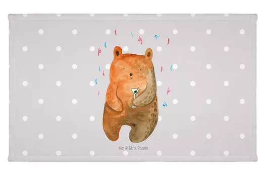 Полотенце для гостей Mr. & Mrs. Panda Bear Party — серая пастель — подарок, махровая ткань, спортивное полотенце, торжества, плюшевый мишка, дорожное полотенце, гостевое полотенце, детское полотенце, забавное, Тедди, белый