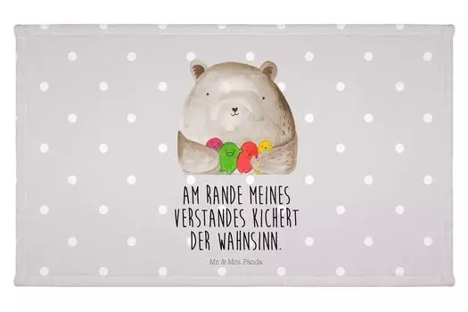 Полотенце для гостей Mr. & Mrs. Panda Bear Feeling - Серая пастель - Подарок, Полотенце для гостей, Тедди, Сумасшедший, Плюшевый мишка, Сумасшедший, Махровая ткань, Детское полотенце, Дорожное полотенце, белый