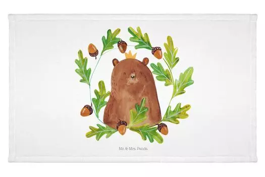 Полотенце для гостей Mr. & Mrs. Panda Bear King — белое — подарок, дорожное полотенце, плюшевый мишка, папа, детское полотенце, Тедди, папа-медведь, гостевое полотенце, папа, спортивное полотенце, махровое полотенце, белый