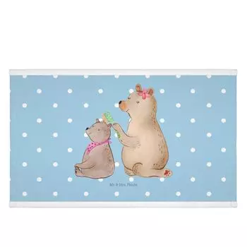 Полотенце для гостей Mr. & Mrs. Panda Bear Child — синяя пастель — подарок, детское полотенце, махровая ткань, мишки, гостевое полотенце, День матери, бабушка, мама, мама, дорожное полотенце, мама, белый
