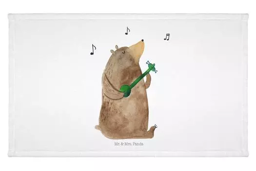 Полотенце для гостей Mr. & Mrs. Panda Bear Guitar — белое — подарок, плюшевый мишка, детское полотенце, Тедди, гостевое полотенце, махровая ткань, дорожное полотенце, спортивное полотенце, белый