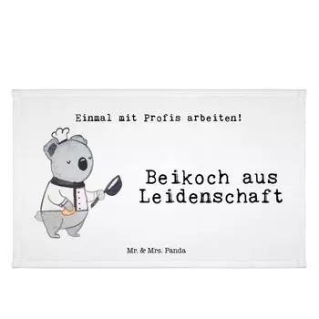 Полотенце для гостей Mr. & Mrs. Panda Beikoch Passion - Белый - Подарок, Ресторан, Кухонный помощник, Для сотрудников, Средство для мытья посуды, Готовка вживую, Дорожное полотенце, Спортивное полотенце