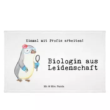 Полотенце для гостей Mr. & Mrs. Panda Biological Passion — белое — подарок, биология, тесты, дорожное полотенце, мастер, гостевое полотенце, детское полотенце, бакалавр, спортивное полотенце, белый