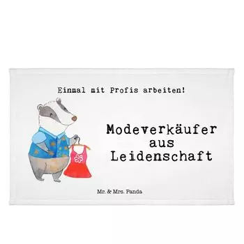 Полотенце для гостей Mr. & Mrs. Panda Fashion Seller Passion - Белый - Подарок, Магазин модной одежды, Гостевое полотенце, Махровая ткань, Дорожное полотенце, Прощание, Обучение, Детское полотенце