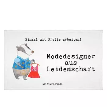 Полотенце для гостей Mr. & Mrs. Panda Fashion Designer Passion - Белый - Подарок, Модельер, Коллега, Модельер, Сотрудник, Махровая ткань, Спасибо, Гостевое полотенце