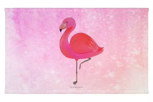 Полотенце для гостей Mr. & Mrs. Panda Flamingo Classic — розовая акварель — подарок, спортивное полотенце, дорожное полотенце, великолепное, любовь к себе, дочь, гостевое полотенце, детское полотенце, белый