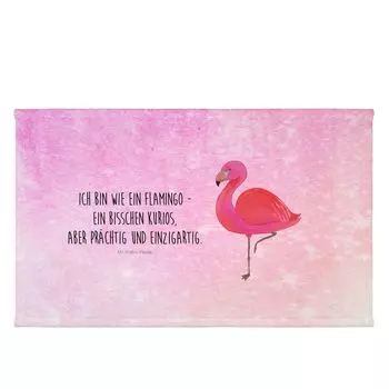Полотенце для гостей Mr. & Mrs. Panda Flamingo Classic — розовая акварель — подарок, махровая ткань, дорожное полотенце, спортивное полотенце, гордость, уникальное, розовое, гостевое полотенце, детское полотенце, белый