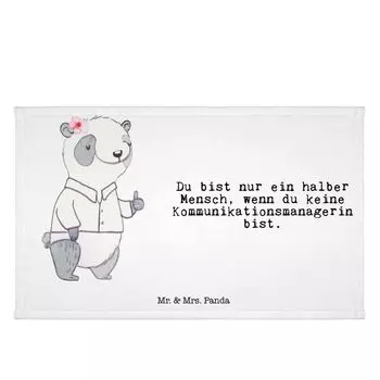 Полотенце для гостей Mr. & Mrs. Panda, менеджер по связям с общественностью, сердце - белый - подарок, гостевое полотенце, менеджер по связям с общественностью, межкультурное общение, прощание, сотрудник