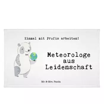 Полотенце для гостей Mr. & Mrs. Panda Meteorological Passion — белое — подарок, спортивное полотенце, махровая ткань, спасибо, гостевое полотенце, дорожное полотенце, для сотрудников, обучение, белый