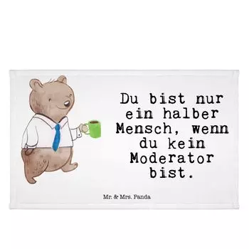 Полотенце для гостей Mr. & Mrs. Panda Moderator Heart — белое — подарок, компания, гостевое полотенце, детское полотенце, подарок, махровая ткань, дорожное полотенце, спортивное полотенце, тренировочное, белый