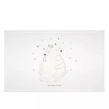 Полотенце для гостей Mr. & Mrs. Panda Объятие белого медведя - Белый - Подарок, Полотенце для гостей, Дорожное полотенце, Хорошее настроение, Смешные высказывания, Детское полотенце, Животные мотивы, Спортивное полотенце