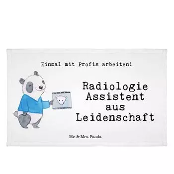Полотенце для гостей Mr. & Mrs. Panda Radiology Assistant Passion — белое — подарок, дорожное полотенце, коллега, спортивное полотенце, коллега по работе, махровая ткань, гостевое полотенце, белый