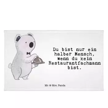 Полотенце для гостей Mr. & Mrs. Panda Ресторан Professional Heart — белое — подарок, гостевое полотенце, обучение, детское полотенце, дорожное полотенце, махровая ткань, спасибо, официант, коллега по работе, белый