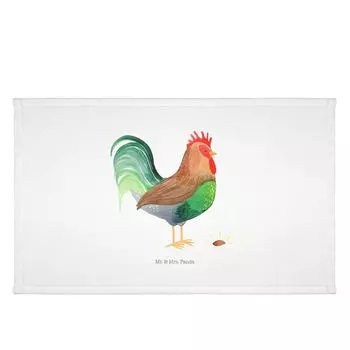 Полотенце для гостей Mr. & Mrs. Panda Rooster Grain - белое - подарок, дорожное полотенце, ферма, махровая ткань, животные на ферме, фермер, фермер, гостевое полотенце, спортивное полотенце, курица, натуральное, белый
