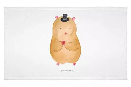 Полотенце для гостей Mr. & Mrs. Panda Шапка для хомяка — белый — подарок, животные, спортивное полотенце, махровая ткань, гостевое полотенце, волшебник, хорошее настроение, дорожное полотенце, животные мотивы, забавные высказывания