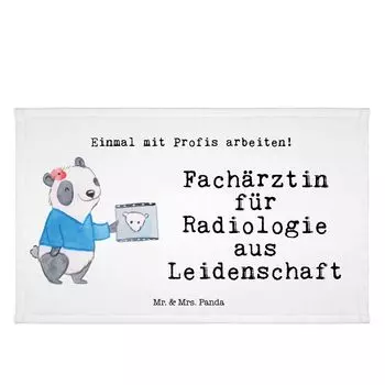 Полотенце для гостей Mr. & Mrs. Panda, специалист по радиологии Passion — белое — подарок, для сотрудников, махровая ткань, детское полотенце, спортивное полотенце, подарок, дорожное полотенце, белый