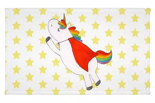 Полотенце для гостей Mr. & Mrs. Panda Unicorn Super - Белый - Подарок, Единорог, Пегас, Девочка, Гостевое полотенце, Герой, Спортивное полотенце, Мужчина мечты, Махровая ткань, Детское полотенце