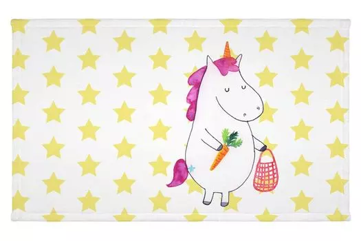 Полотенце для гостей Mr. & Mrs. Panda Unicorn Vegan — белый — подарок, веганство, дорожное полотенце, махровое, единороги, гостевое полотенце, здоровое питание, спортивное полотенце, детское полотенце