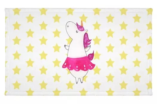 Полотенце для гостей Mr. & Mrs. Panda Unicorn Ballerina — белое — подарок, махровая ткань, дорожное полотенце, единороги, пегас, детское полотенце, танцы, вечеринка, единорог, украшение в виде единорога, белый