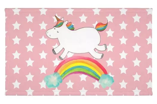 Полотенце для гостей Mr. & Mrs. Panda Unicorn Rainbow — красная пастель — подарок, махровая ткань, украшение в виде единорога, взросление, спортивное полотенце, гостевое полотенце, детское полотенце, единорог, белый